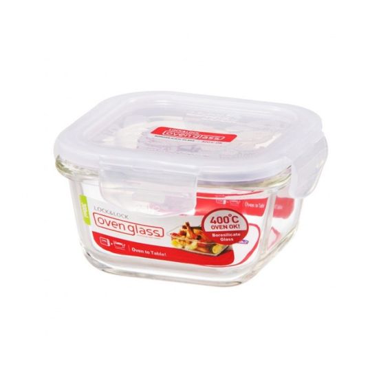 LOCK AND LOCK BOROSEAL 2 HEAT RESISTANT GLASS SQUARE 300 ML 1'S