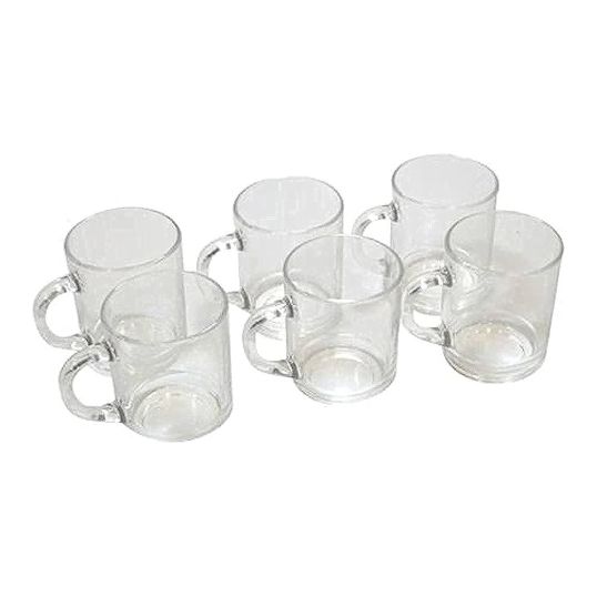 LUMINARC TEA CUP CLEAR SET OF 6'S