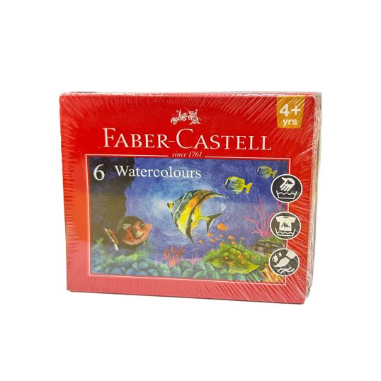 FABER CASTELL STUDENT WATER COLOUR IN 5 ML TUBES ASS SET 6'S