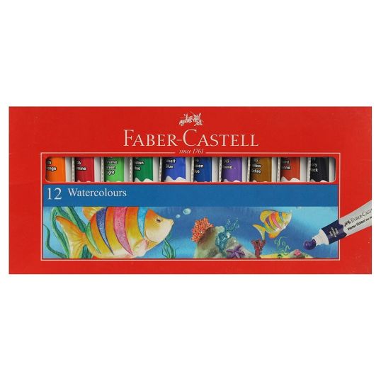FABER CASTELL WATER COLR FOR STUDENTS 12 ASST SHADES IN 5ML TUBE