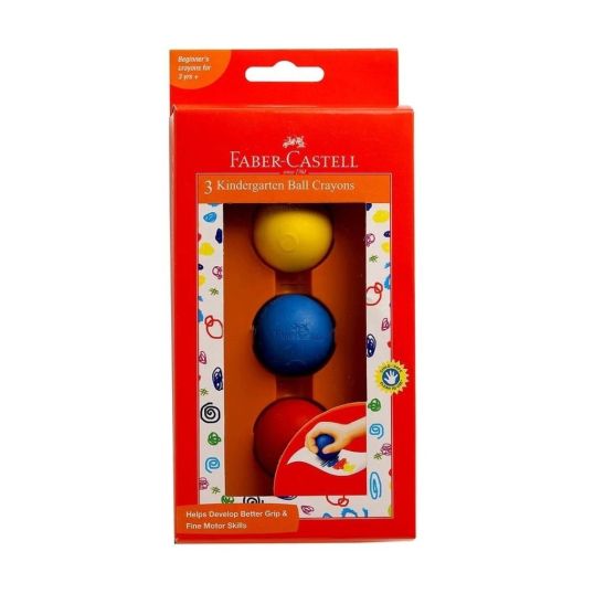 FABER CASTELL BALL CRAYONS YELLOW RED BLUE 3'S