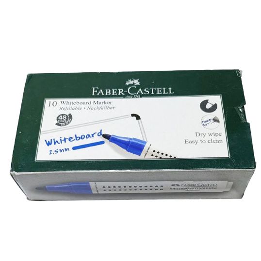 FABER CASTELL WHITEBOARD PEN BLUE MARKER BOX OF 10'S