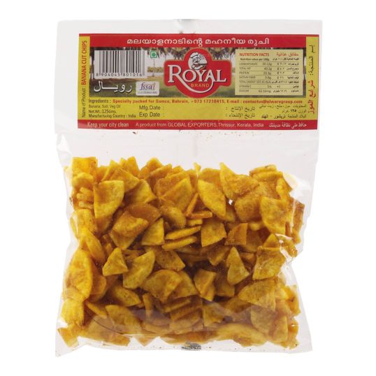 ROYAL BANANA CHIPS CUT 125 GMS