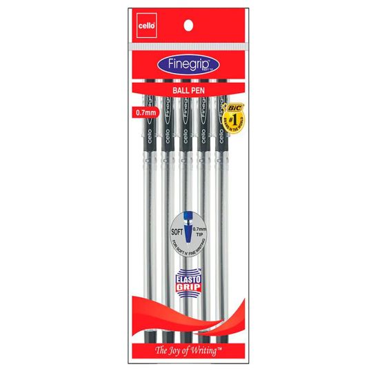 CELLO GRIPPER BALL PEN BLUE AND BLACK 5'S