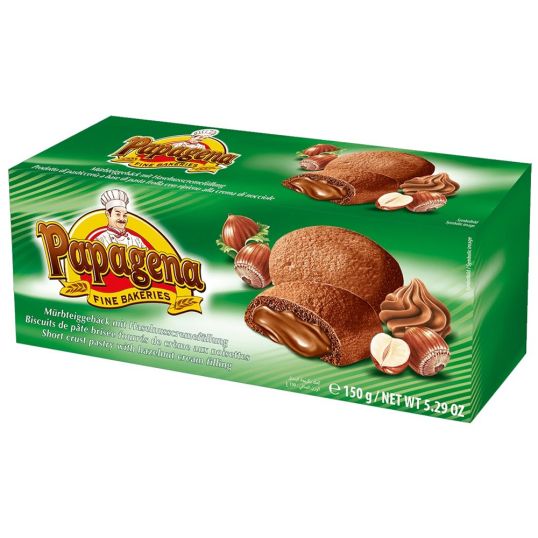 PAPAGENA BISCUITS WITH HAZELNUT FILLING 150 GMS