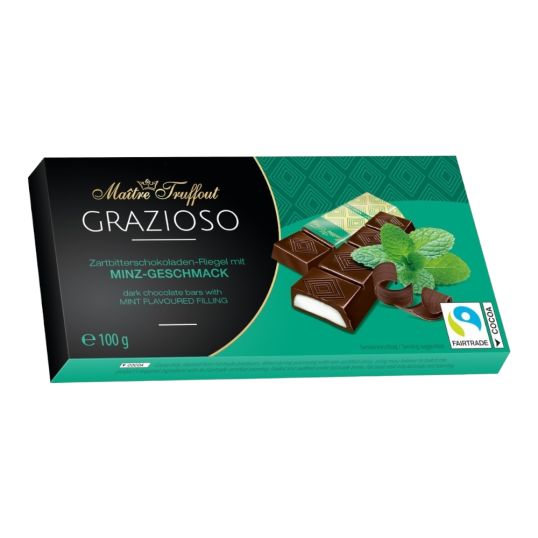 MAITRE TRUFFOUT GRAZIOSO DARK CHOCO FILLED MINT 100 GMS