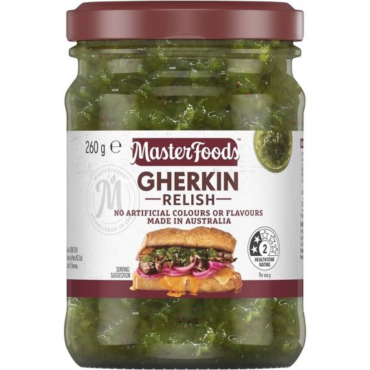 MASTERFOODS GHERKIN RELISH 260 GMS