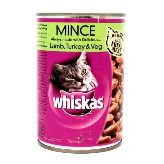 WHISKAS TASTY MINCE LAMB,TURKEY & VEG 400 GMS