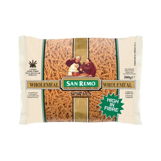 SAN REMO WHOLEMEAL SPIRALS 500 GMS