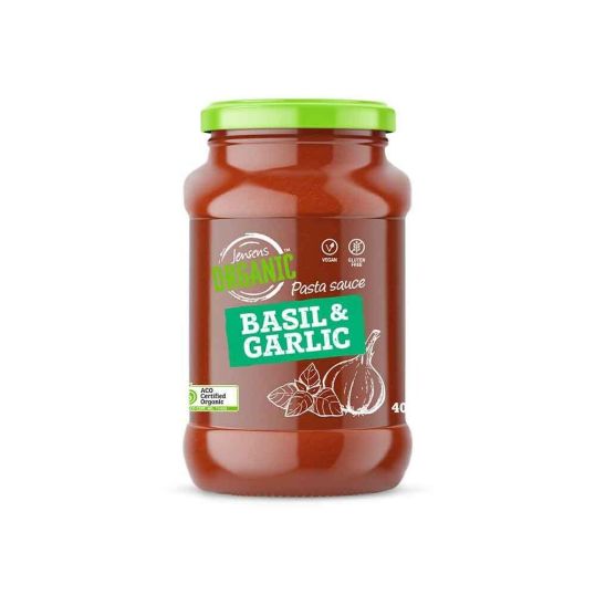 JENSENS ORGANIC BASIL AND GARLIC PASTA SAUCE 400 GMS