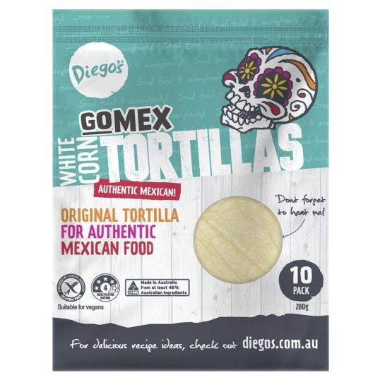 DIEGO'S GOMEX WHITE CORN TORTILLAS 280 GMS