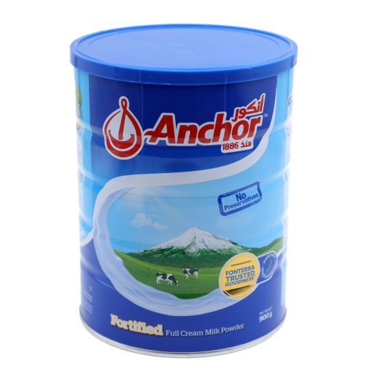 ANCHOR FULL CREAM MILK POWDER 900 GMS TIN