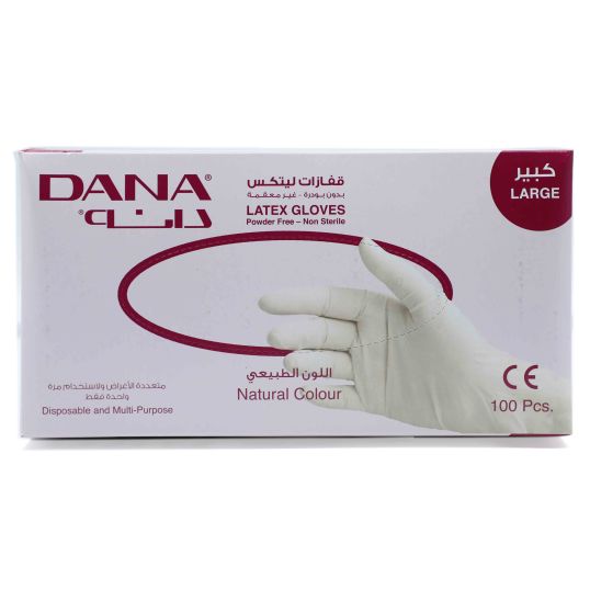 DANA LATEX GLOVES LRG. NAT.COLOUR 100`S