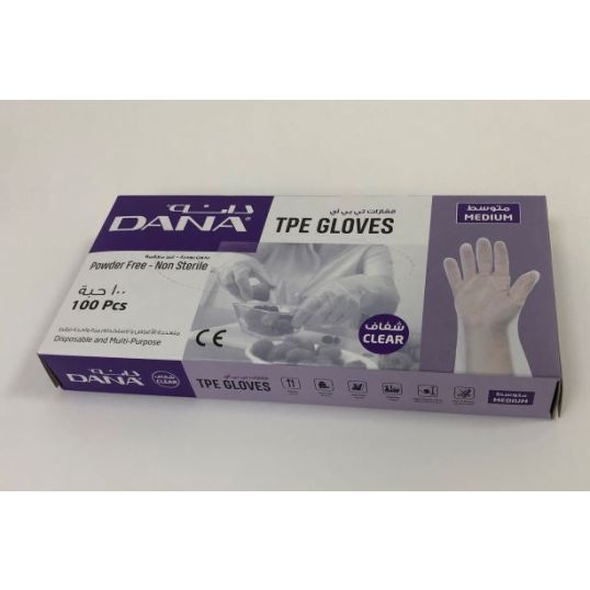 DANA TPE MEDIUM CLEAR GLOVES WITHOUT POWDER