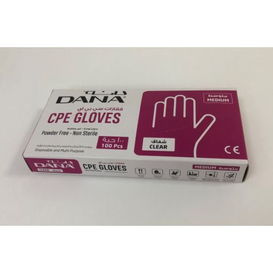 DANA CPE GLOVES MEDIUM CLEAR - EMBOSSED