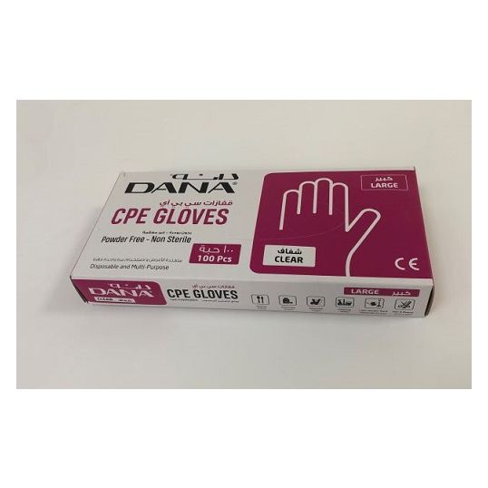 DANA CPE GLOVES LARGE CLEAR - EMBOSSED