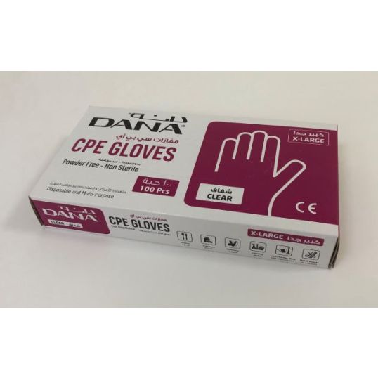 DANA CPE XL CLEAR GLOVES - EMBOSSED