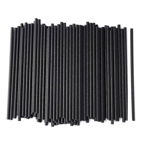 BLACK STRAIGHT DRINKING STRAWS 250'S