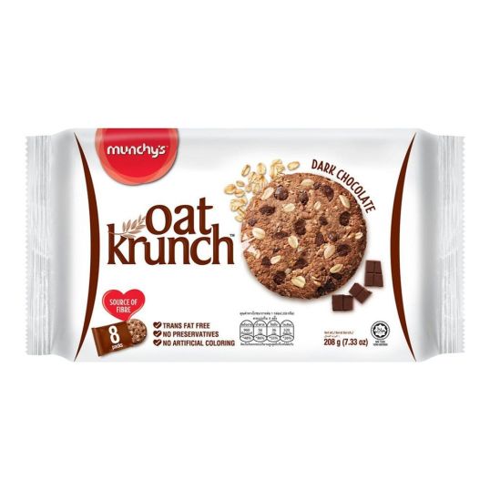 MUNCHY'S OAT KRUNCH DARK CHOCOLATE OAT COOKIES 208 GMS