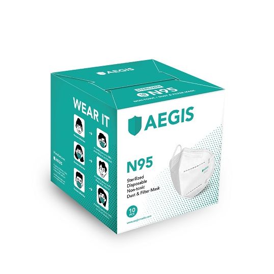 AEGIS N95 LOW BREATHING RESISTANCE MASK 10PC