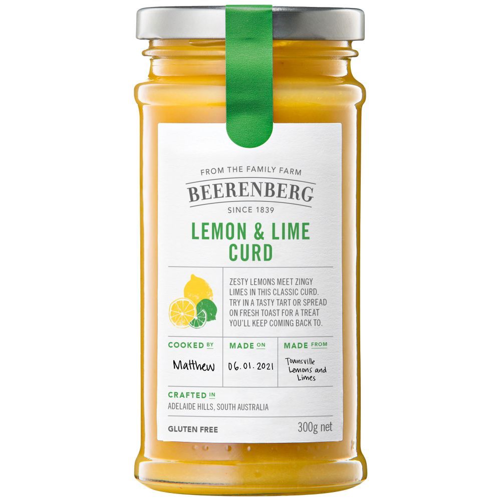 BEERENBERG LEMON & LIME CURD 300 GMS