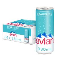 EVIAN SPARKLING WATER CAN 24X330 ML