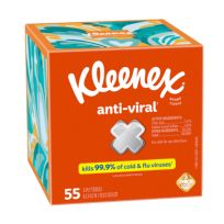 KLEENEX ANTI-VIRAL FACIAL TISSUE 55 CT