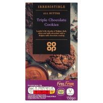 COOP IRRESISTIBLE ALL BUTTER TRIPLE CHOCO COOKIES 150 GMS