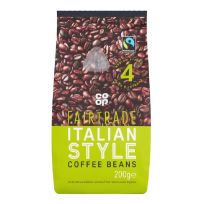 COOP FAIRTRADE ITALIAN COFFEE BEANS 200 GMS