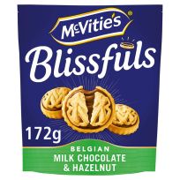 MCVITIES BLISSFULS MILK CHOCOLATE AND HAZELNUT 172 GMS