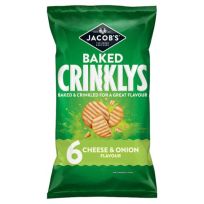 JACOBS 6 BAKED CRINKLYS CHEESE & ONION 150 GMS
