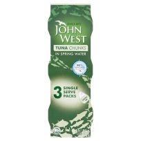 JOHN WEST TUNA CHUNKS SPRINGWATER 3X80 GMS