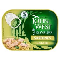 JOHN WEST BONELESS SARDINES IN OLIVE OIL 95 GMS