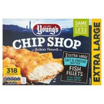 YOUNG'S SIMPLY BREADED 2 EXTRA LARGE FISH FILLETS 300 GMS