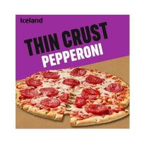 ICELAND THIN PEPRONI PIZZA 314 GMS