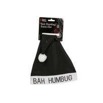 PMS 40X30CM "BAH HUMBUG" SANTA HAT WITH HANGING CARD