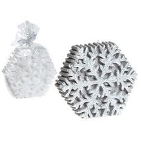 PMS GLITTER FINISH SNOWFLAKE CANDLE IN OPP BAG COLS