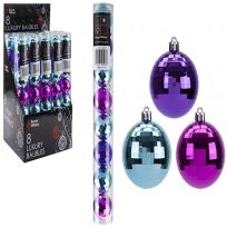 PMS SET OF 8 5CM DISCO BAUBLES IN PVC TUBE BRIGHTS
