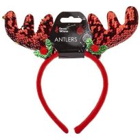 PMS RED SEQUIN ANTLERS ON HANGING CARD