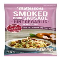 MATTESSONS SMOKED PORK SAUSAGE HINT OF GARLIC 160 GMS (CONTAINS PORK)