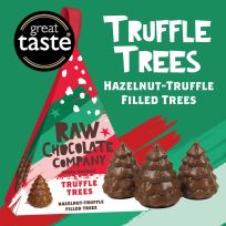 THE RAW CHOCOLATE CO HAZELNUT TRUFFLE TREES 125 GMS