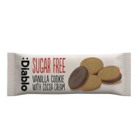 DIABLO VANILLA COOKIES WITH COCOA CREAM SUGAR FREE 44 GMS