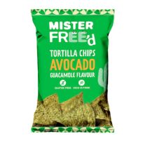 MISTER FREED TORTILLA CHIPS WITH AVOCADO GUACAMOLE FLAVOUR GLUTEN FREE 135 GMS