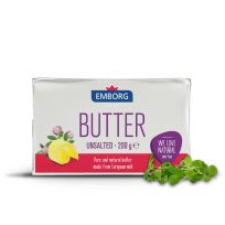 EMBORG BUTTER UNSALTED 82% 200 GMS