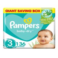 PAMPERS BABY DRY GIANT BOX S3 136'S