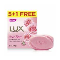 LUX BAR SOFT ROSE SOAP 120 GMS 5+1 FREE
