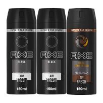 AXE BLACK MCQUEEN DEO SPRAY 150 ML 2+1 FREE