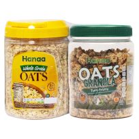 HANAA OATS GRANOLA TUTTI FRUITY 400 GMS + WHOLE GRAIN OATS 450 GMS