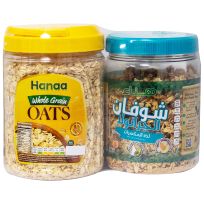 HANAA OATS GRANOLA NUTTY DELIGHT 400 GMS + WHOLE GRAIN OATS 450 GMS