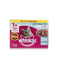 WHISKAS WITH OCEAN FISH IN JELLY 10+2 FREE 85 GMS